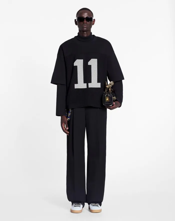 Women Lanvin TShirts and Sweatshirts Lanvin X Future Loosefit Mesh Tshirt Black