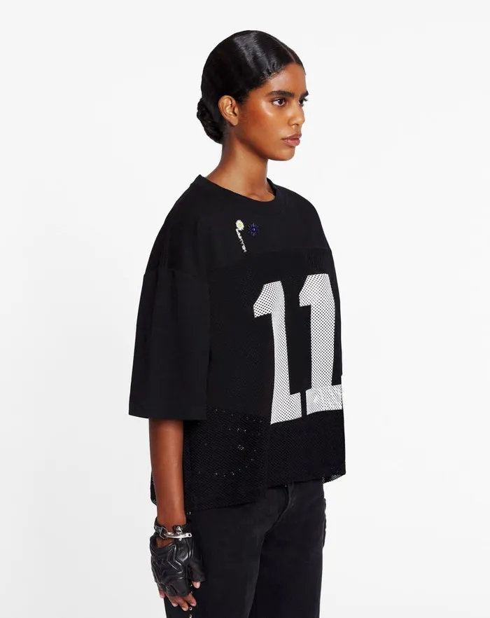 Women Lanvin TShirts and Sweatshirts Lanvin X Future Loosefit Mesh Tshirt Black