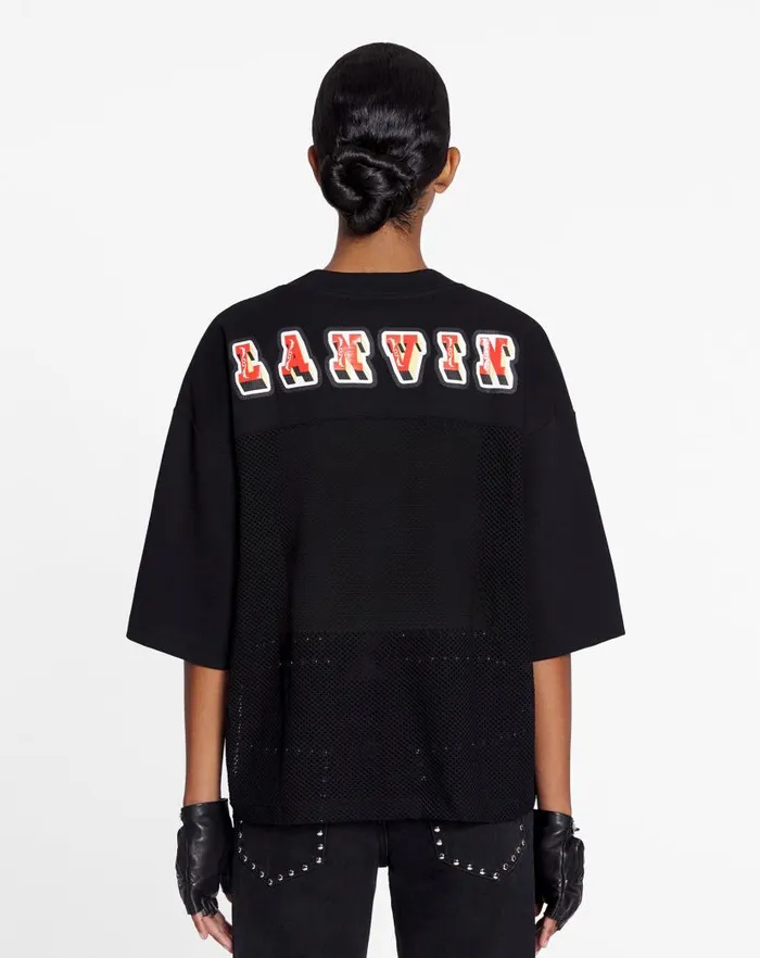 Women Lanvin TShirts and Sweatshirts Lanvin X Future Loosefit Mesh Tshirt Black