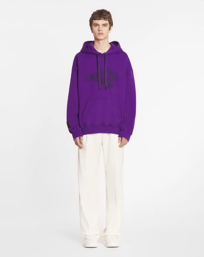 Women Lanvin TShirts and Sweatshirts Lanvin X Future Unisex Baggy Hoodie With Eagle Print Purple Reign Women Lanvin TShirts and Sweatshirts Lanvin X Future Unisex Baggy Hoodie With Eagle Print Purple Reign