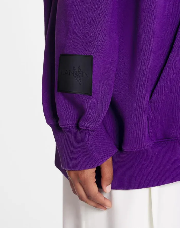 Women Lanvin TShirts and Sweatshirts Lanvin X Future Unisex Baggy Hoodie With Eagle Print Purple Reign Women Lanvin TShirts and Sweatshirts Lanvin X Future Unisex Baggy Hoodie With Eagle Print Purple Reign
