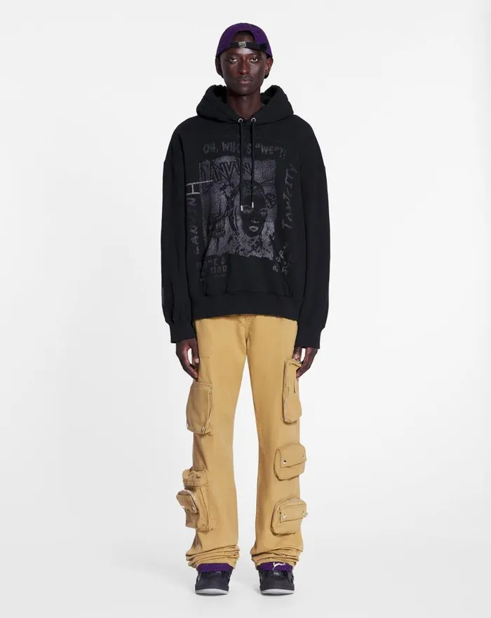 Women Lanvin TShirts and Sweatshirts Lanvin X Future Unisex Loosefit Printed Hoodie Black