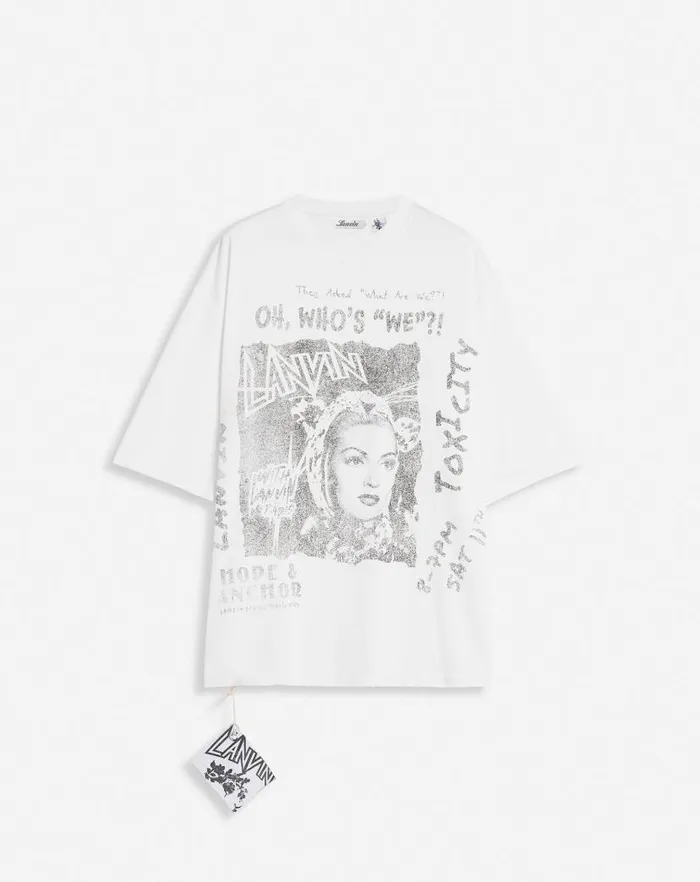 Women Lanvin TShirts and Sweatshirts Lanvin X Future Unisex Loosefit Printed Tshirt White Mustang