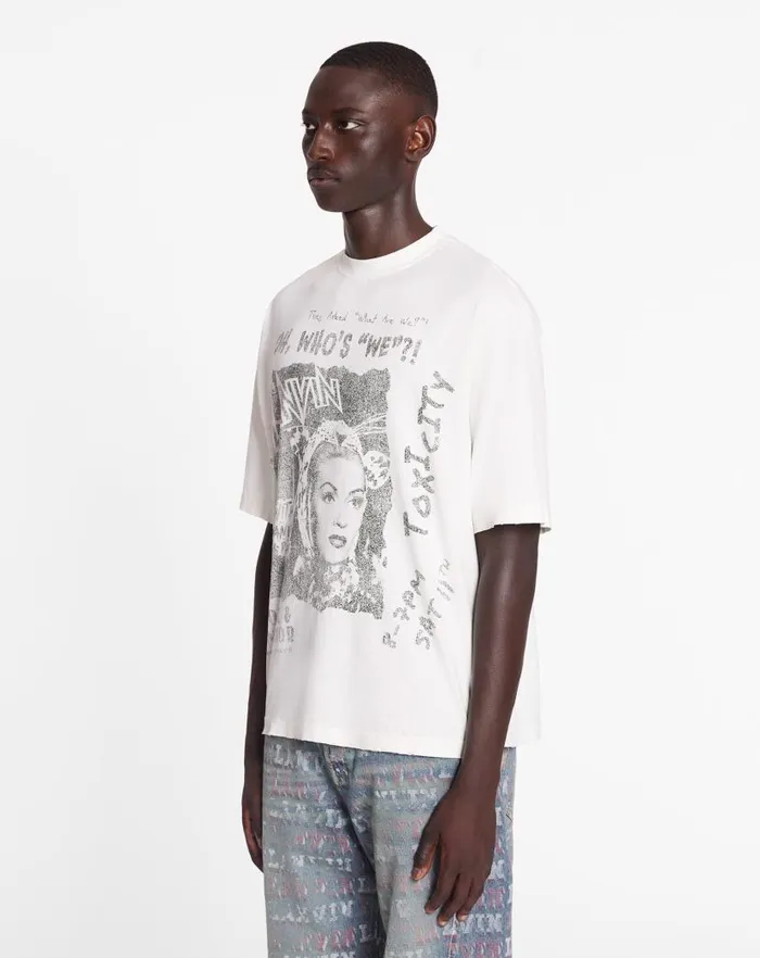 Women Lanvin TShirts and Sweatshirts Lanvin X Future Unisex Loosefit Printed Tshirt White Mustang