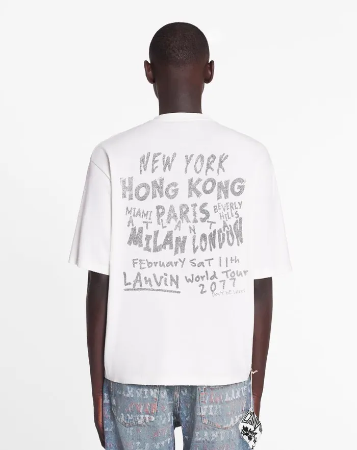 Women Lanvin TShirts and Sweatshirts Lanvin X Future Unisex Loosefit Printed Tshirt White Mustang