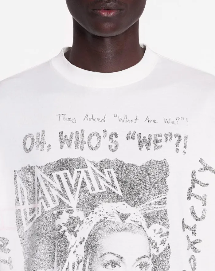 Women Lanvin TShirts and Sweatshirts Lanvin X Future Unisex Loosefit Printed Tshirt White Mustang