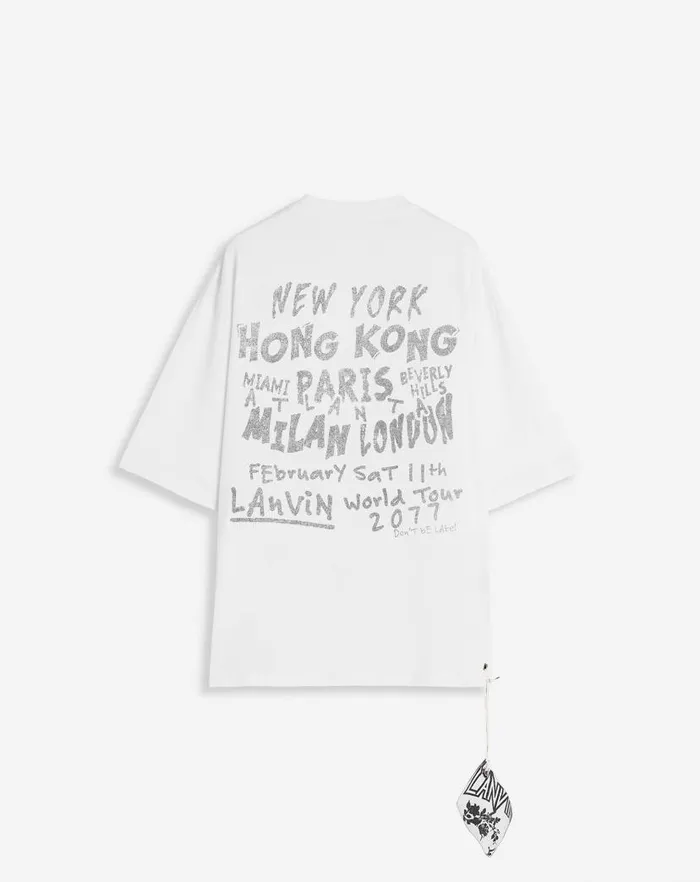 Women Lanvin TShirts and Sweatshirts Lanvin X Future Unisex Loosefit Printed Tshirt White Mustang