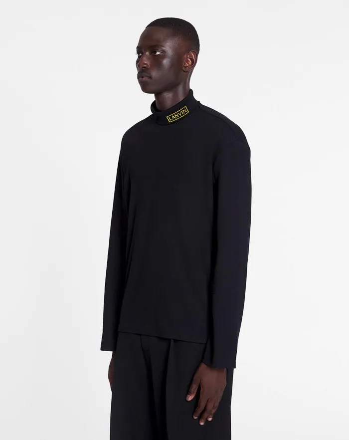 Women Lanvin Tops Lanvin X Future Unisex Turtleneck Top Black Women Lanvin Tops Lanvin X Future Unisex Turtleneck Top Black