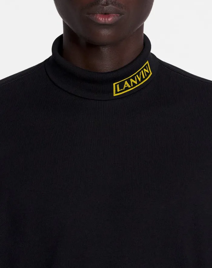 Women Lanvin Tops Lanvin X Future Unisex Turtleneck Top Black Women Lanvin Tops Lanvin X Future Unisex Turtleneck Top Black