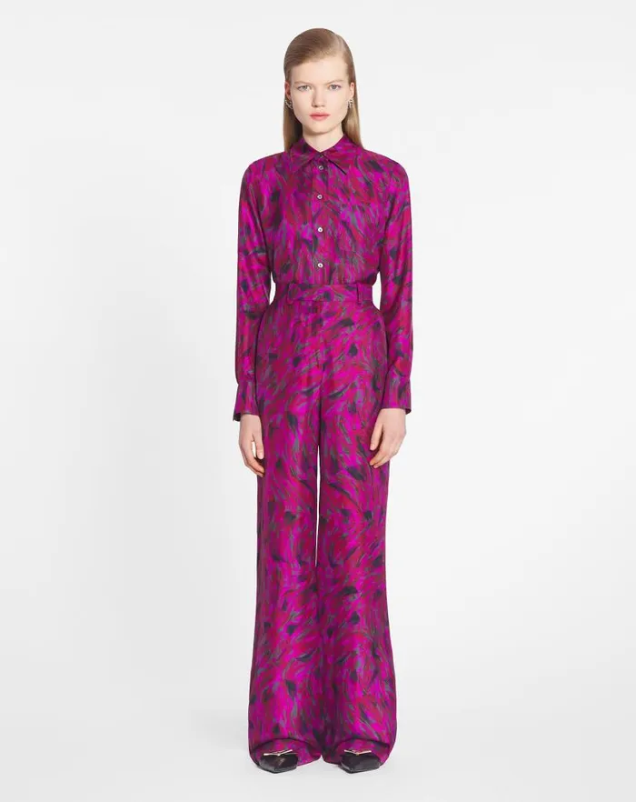 Women Lanvin Tops Printed Shirt Fuchsia Women Lanvin Tops Printed Shirt Fuchsia
