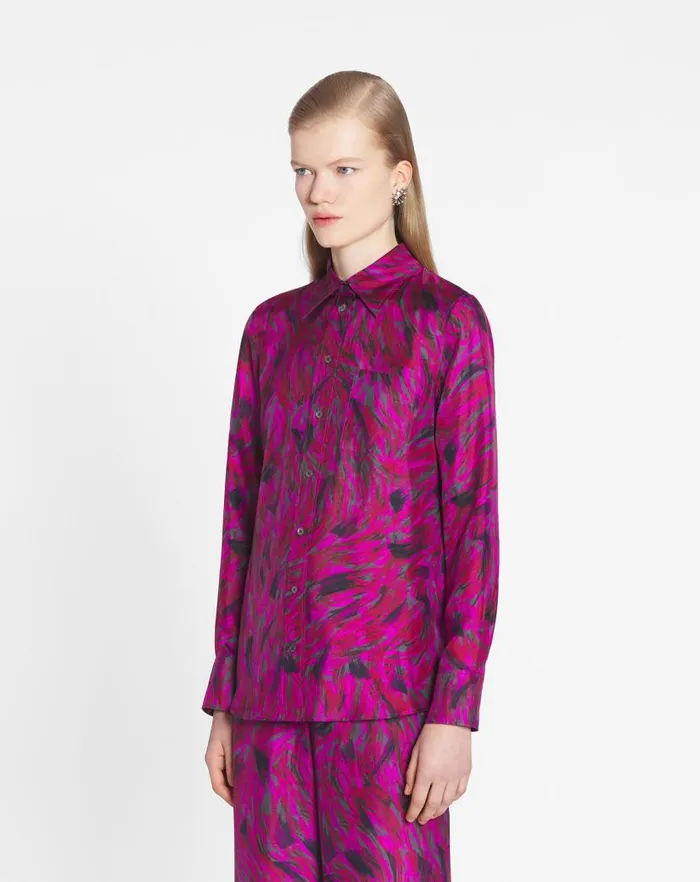 Women Lanvin Tops Printed Shirt Fuchsia Women Lanvin Tops Printed Shirt Fuchsia