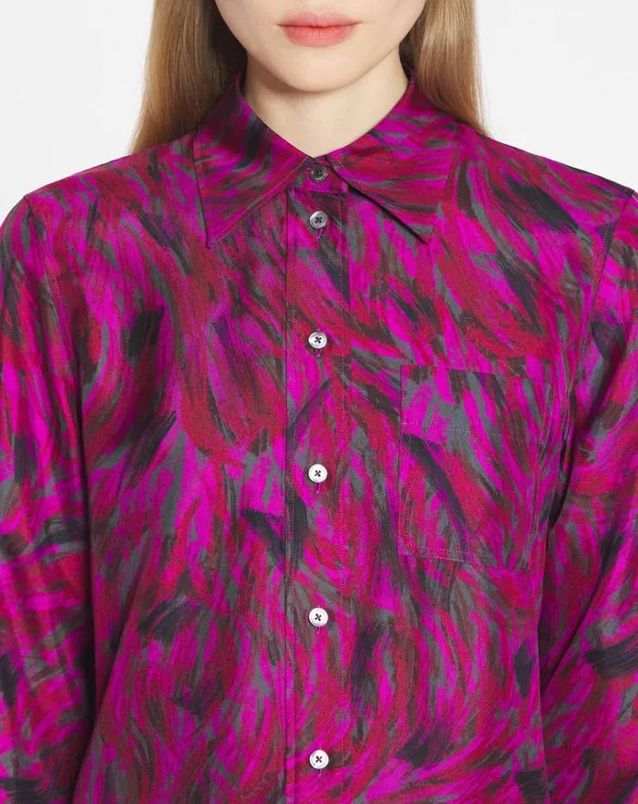 Women Lanvin Tops Printed Shirt Fuchsia Women Lanvin Tops Printed Shirt Fuchsia