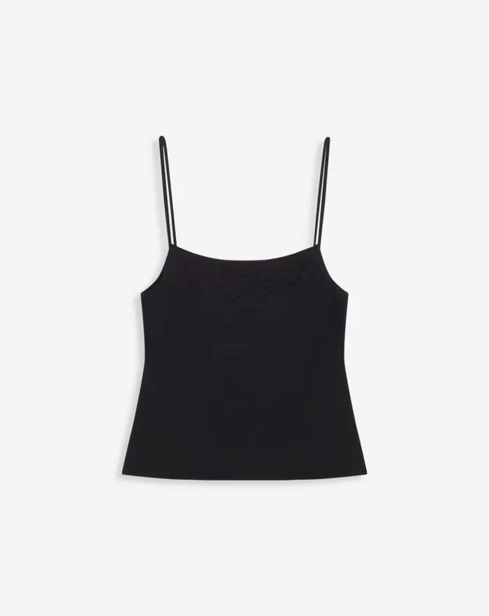 Women Lanvin Tops Tank Top With Lace Detail Black