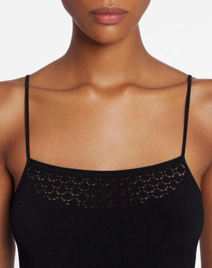 Women Lanvin Tops Tank Top With Lace Detail Black Women Lanvin Tops Tank Top With Lace Detail Black