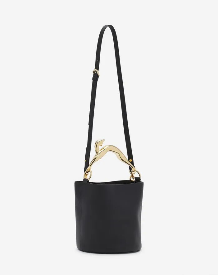 Women Lanvin Tote Bags and Top Handle Bags Leather Fusion Cat Bucket Bag Black Women Lanvin Tote Bags and Top Handle Bags Leather Fusion Cat Bucket Bag Black