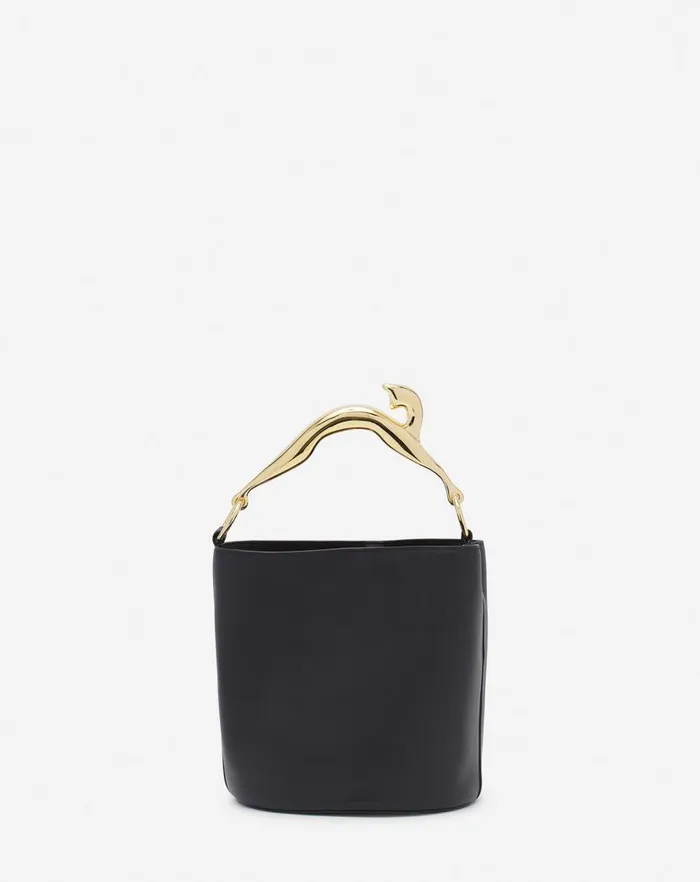 Women Lanvin Tote Bags and Top Handle Bags Leather Fusion Cat Bucket Bag Black Women Lanvin Tote Bags and Top Handle Bags Leather Fusion Cat Bucket Bag Black