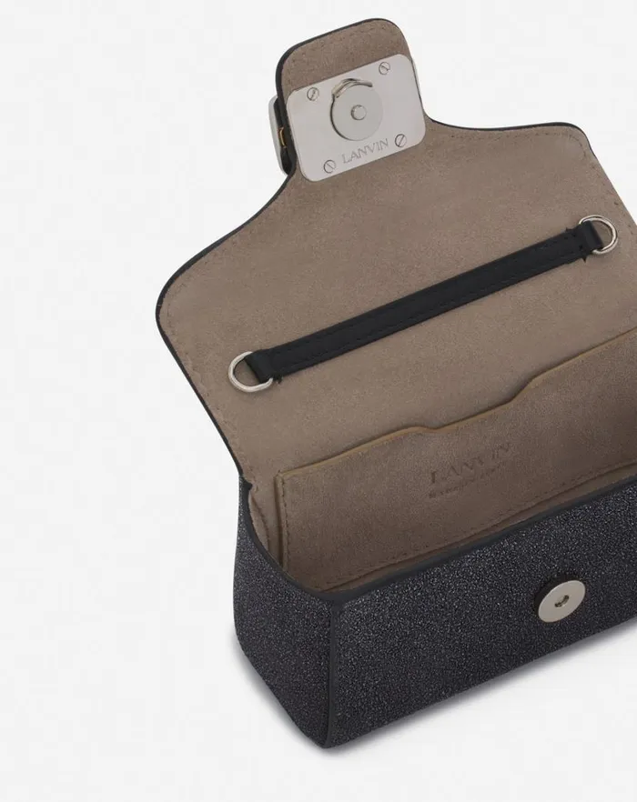 Women Lanvin Wallets and Small Leather Goods Micro Pencil Cat Bag In Suede Black Women Lanvin Wallets and Small Leather Goods Micro Pencil Cat Bag In Suede Black