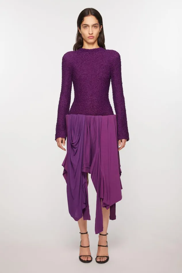 Women Layered Dress Bright Purple Acne Studios Dresses