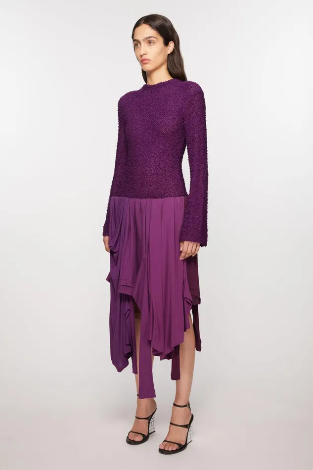 Women Layered Dress Bright Purple Acne Studios Dresses