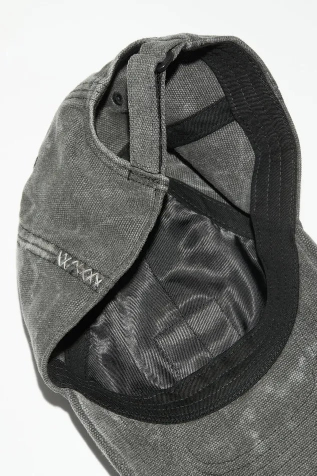 Women Leather Face Patch Cap Carbon Grey Acne Studios Hats