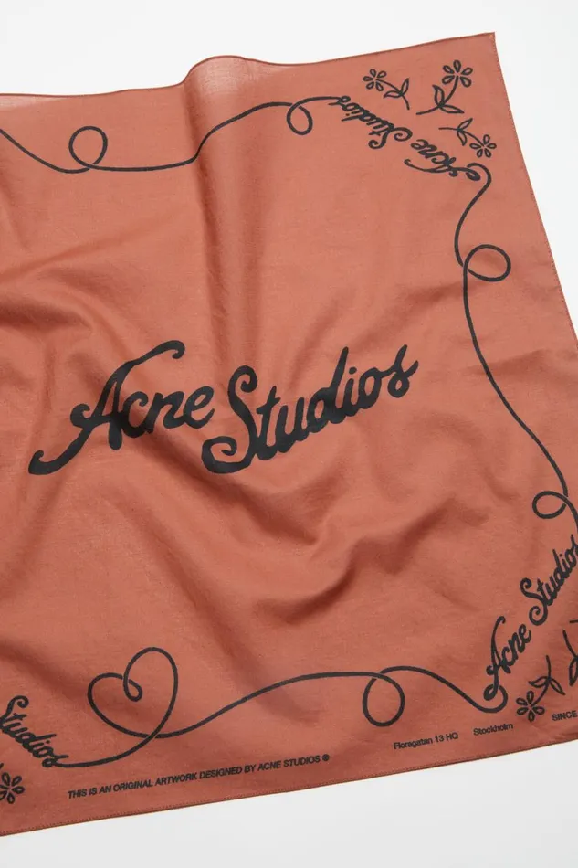 Women Light Print Scarf Rust Redblack Acne Studios Scarves