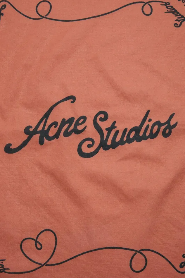 Women Light Print Scarf Rust Redblack Acne Studios Scarves