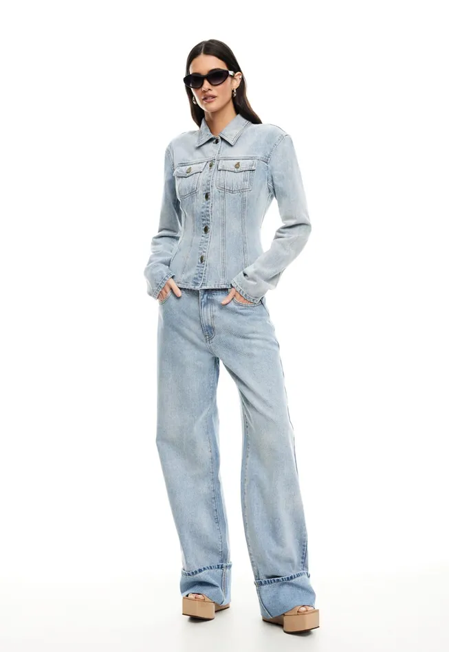 Women Lioness Fashion Bottoms TOP MODEL CUFFED JEAN Light Denim