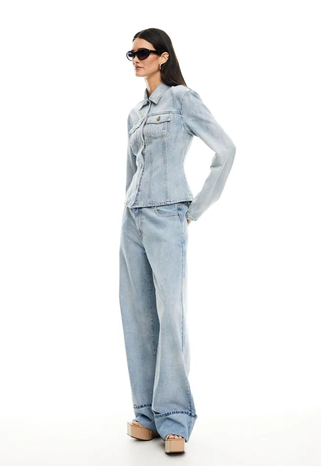 Women Lioness Fashion Bottoms TOP MODEL CUFFED JEAN Light Denim Women Lioness Fashion Bottoms TOP MODEL CUFFED JEAN Light Denim