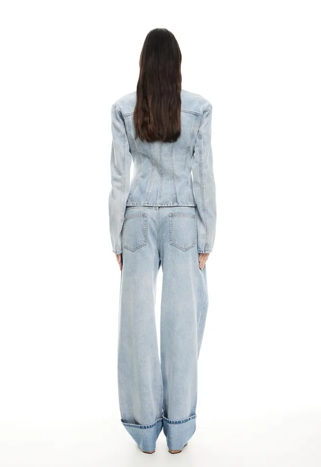 Women Lioness Fashion Bottoms TOP MODEL CUFFED JEAN Light Denim Women Lioness Fashion Bottoms TOP MODEL CUFFED JEAN Light Denim