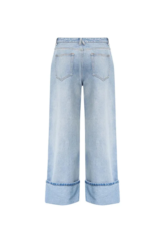 Women Lioness Fashion Bottoms TOP MODEL CUFFED JEAN Light Denim Women Lioness Fashion Bottoms TOP MODEL CUFFED JEAN Light Denim
