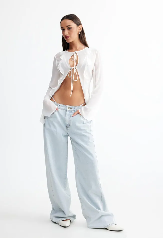 Women Lioness Fashion Cover Ups BARELY THERE TIE TOP Porcelain