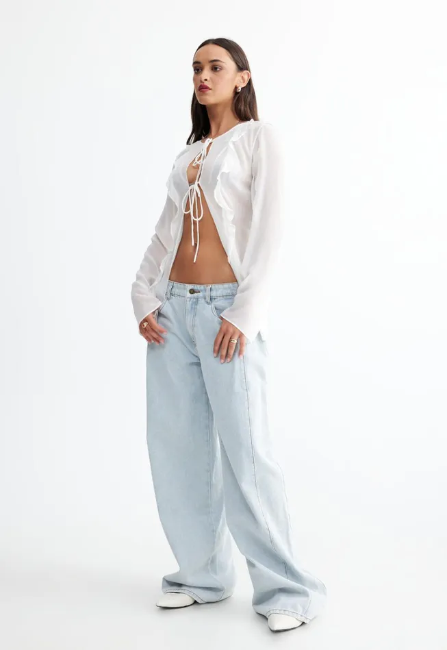 Women Lioness Fashion Cover Ups BARELY THERE TIE TOP Porcelain Women Lioness Fashion Cover Ups BARELY THERE TIE TOP Porcelain