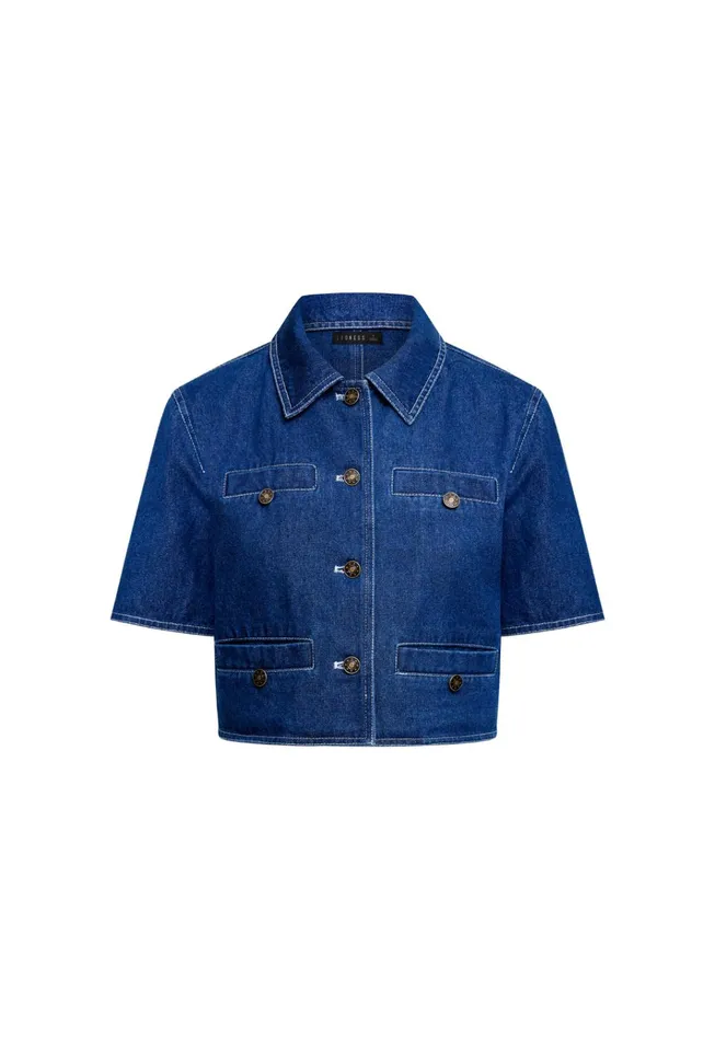 Women Lioness Fashion Denim HALSTON DENIM TOP Blue Denim Women Lioness Fashion Denim HALSTON DENIM TOP Blue Denim