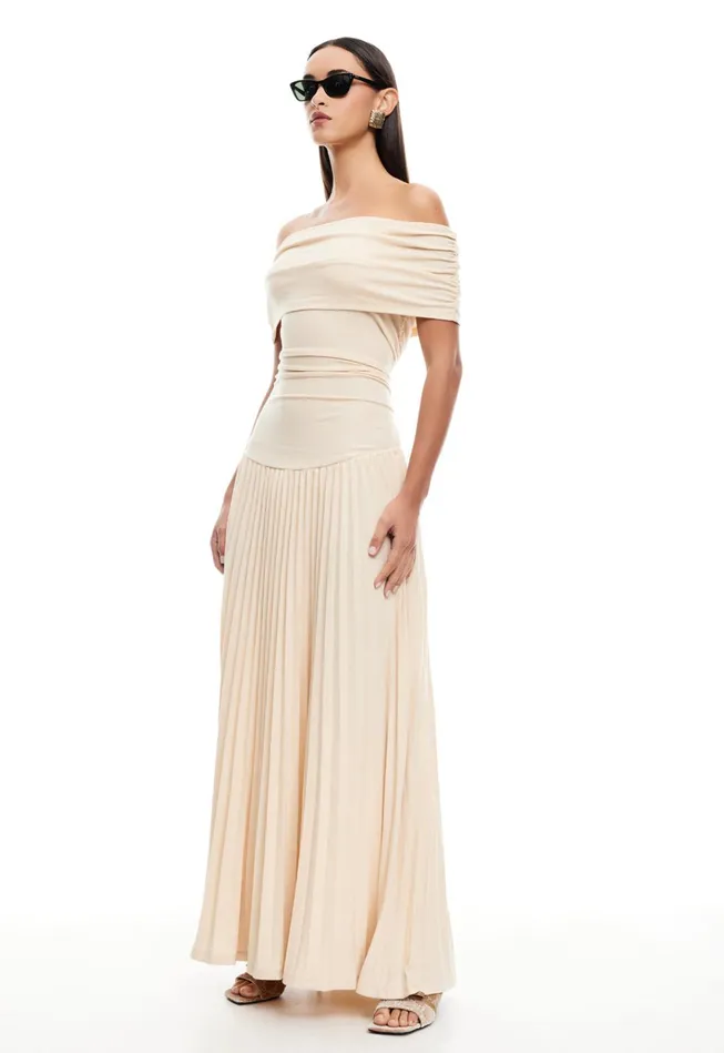 Women Lioness Fashion Dresses FIELD OF DREAMS MAXI Oatmeal Women Lioness Fashion Dresses FIELD OF DREAMS MAXI Oatmeal