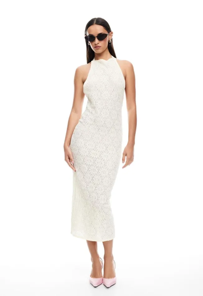 Women Lioness Fashion Dresses MEMBERS ONLY MIDI Ivory