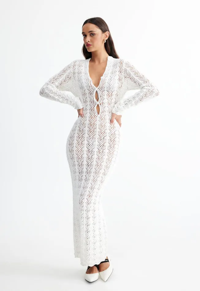 Women Lioness Fashion Dresses SOIRE MAXI Porcelain
