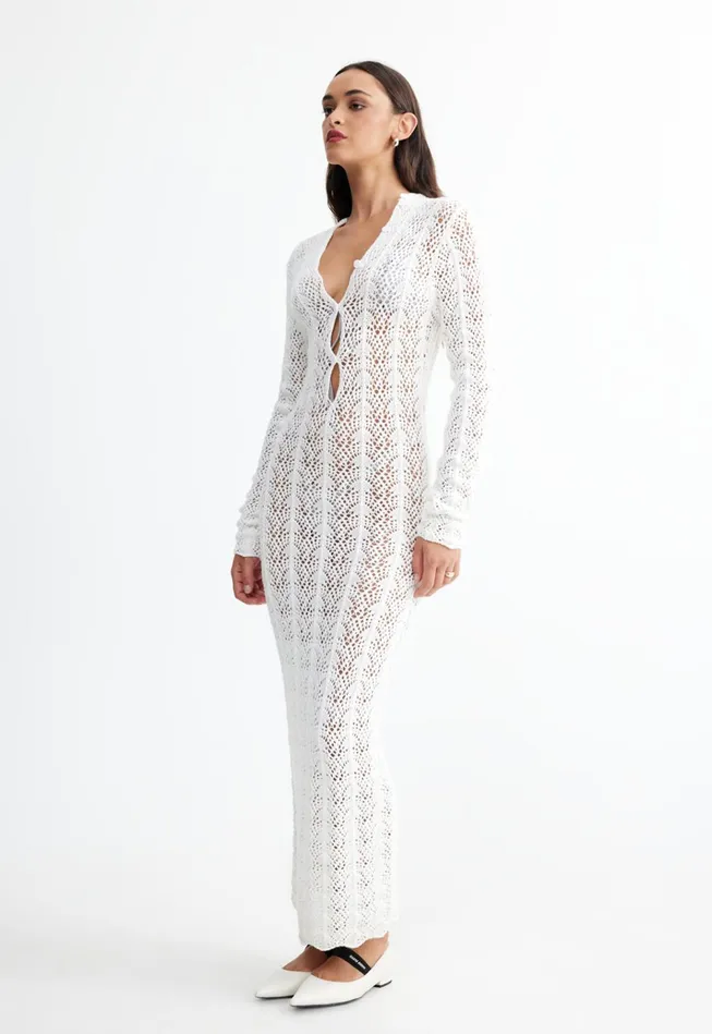 Women Lioness Fashion Dresses SOIRE MAXI Porcelain