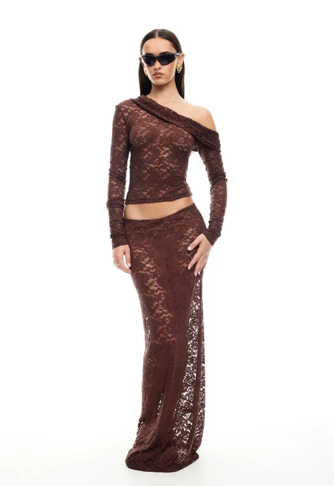 Women Lioness Fashion Sets and Coords BLACK SWAN OFF SHOULDER Chocolate