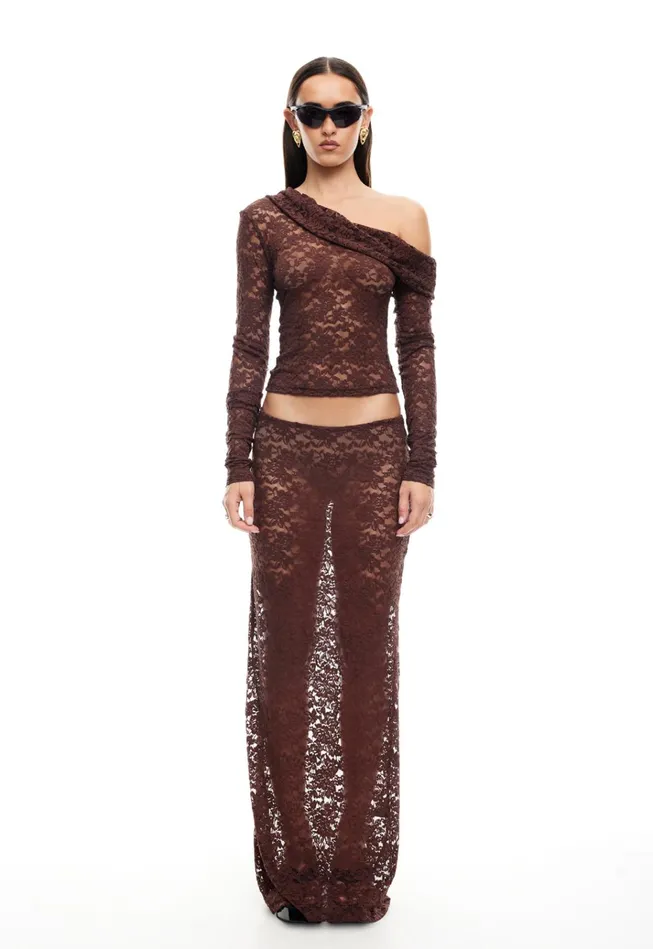 Women Lioness Fashion Sets and Coords BLACK SWAN OFF SHOULDER Chocolate