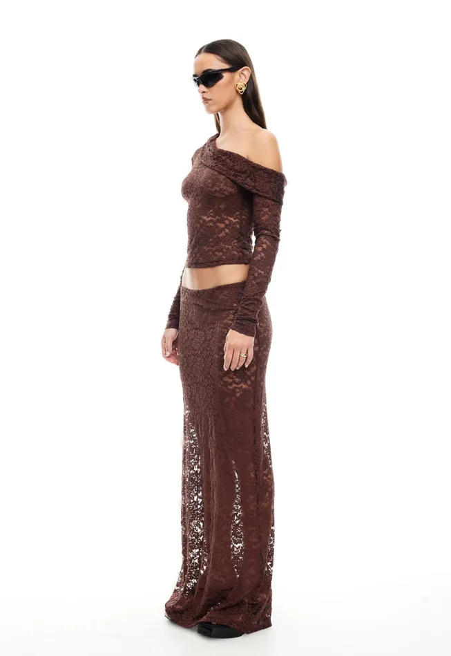 Women Lioness Fashion Sets and Coords BLACK SWAN OFF SHOULDER Chocolate