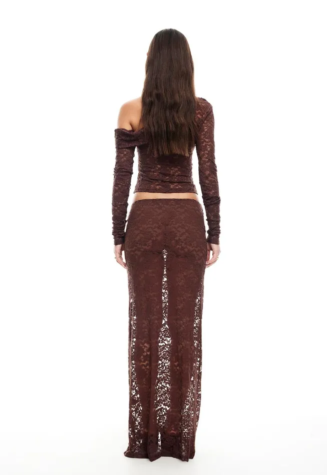 Women Lioness Fashion Sets and Coords BLACK SWAN OFF SHOULDER Chocolate