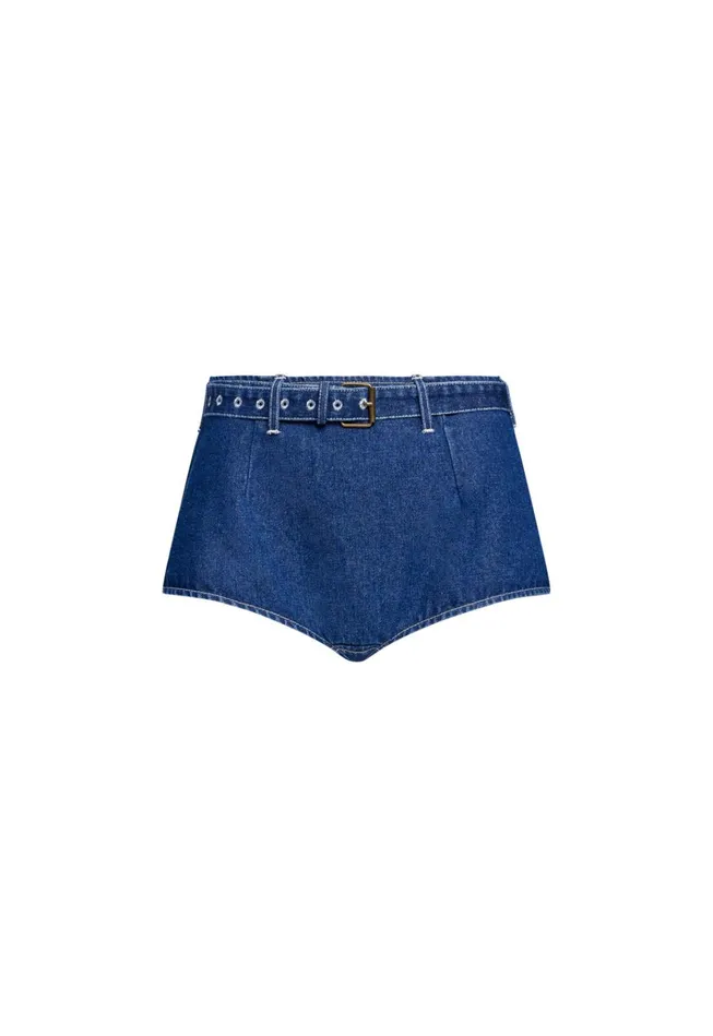 Women Lioness Fashion Shorts HALSTON BRIEFS Blue Denim Women Lioness Fashion Shorts HALSTON BRIEFS Blue Denim