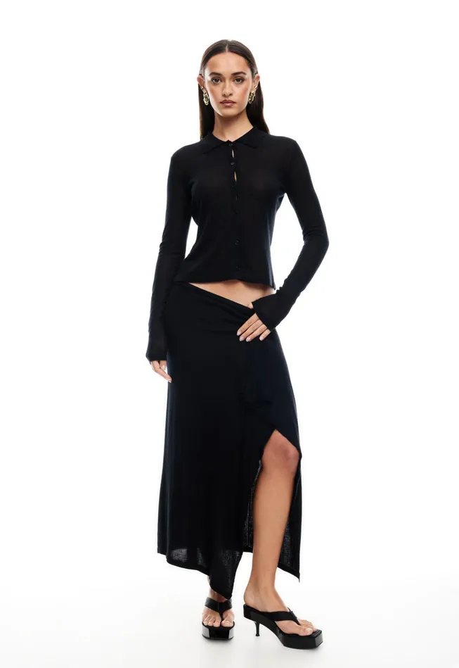 Women Lioness Fashion Skirts BANKS MIDI SKIRT Onyx Women Lioness Fashion Skirts BANKS MIDI SKIRT Onyx