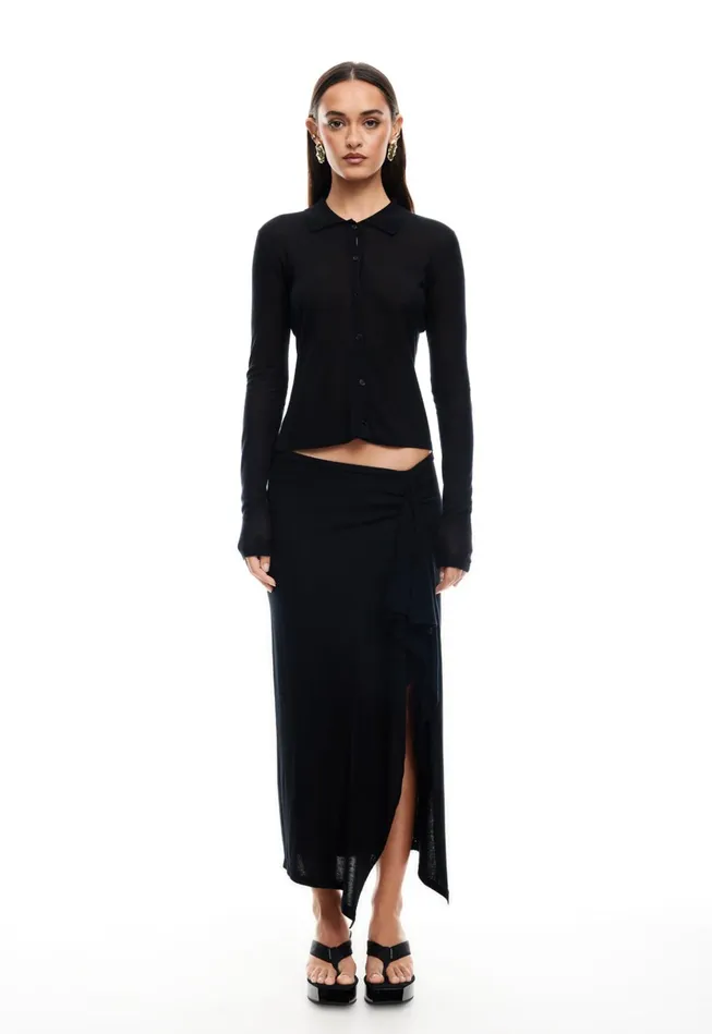 Women Lioness Fashion Skirts BANKS MIDI SKIRT Onyx Women Lioness Fashion Skirts BANKS MIDI SKIRT Onyx