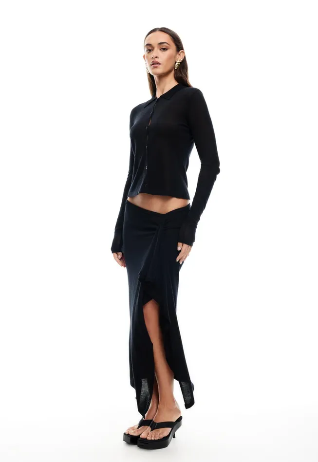 Women Lioness Fashion Skirts BANKS MIDI SKIRT Onyx Women Lioness Fashion Skirts BANKS MIDI SKIRT Onyx