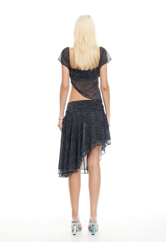 Women Lioness Fashion Skirts LEGACY MIDI SKIRT Onyx Polka Women Lioness Fashion Skirts LEGACY MIDI SKIRT Onyx Polka