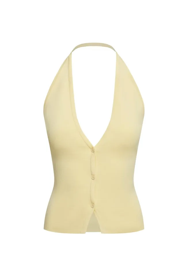Women Lioness Fashion Tops BRAT HALTER TOP Butter Women Lioness Fashion Tops BRAT HALTER TOP Butter