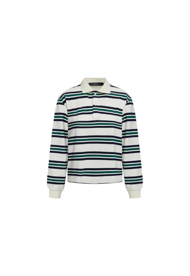Women Lioness Fashion Tops LEISURE LONG SLEEVE POLO Ivory Moss Women Lioness Fashion Tops LEISURE LONG SLEEVE POLO Ivory Moss
