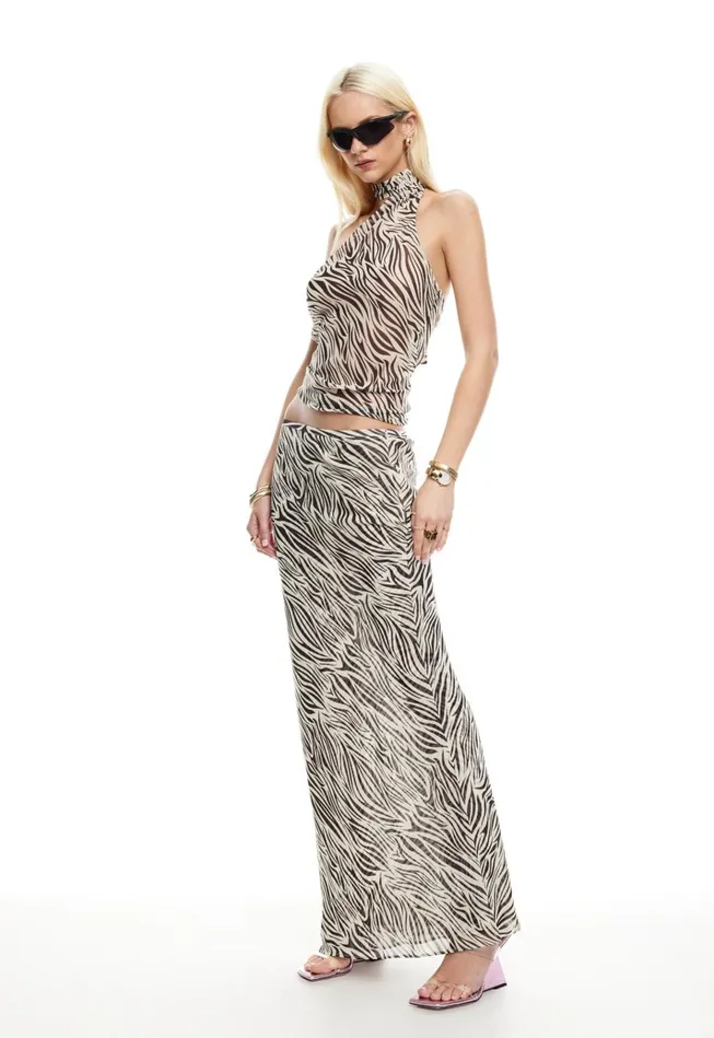 Women Lioness Fashion Tops LUX TIE TOP Zebra