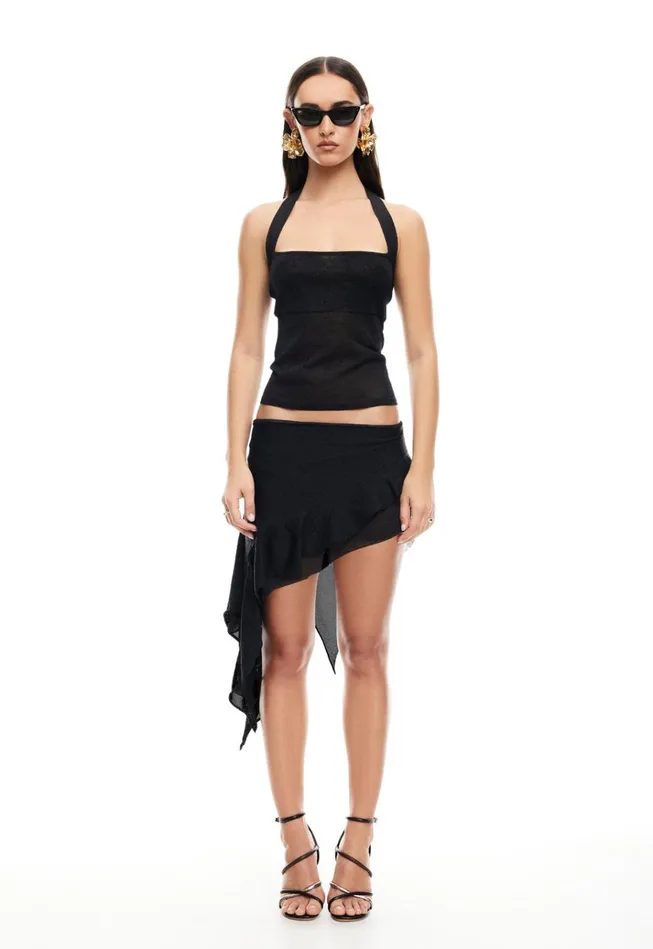 Women Lioness Fashion Tops PALISADES HALTER TOP Onyx Women Lioness Fashion Tops PALISADES HALTER TOP Onyx